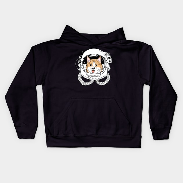 Nasa Space Corgi Kids Hoodie by SuperrSunday